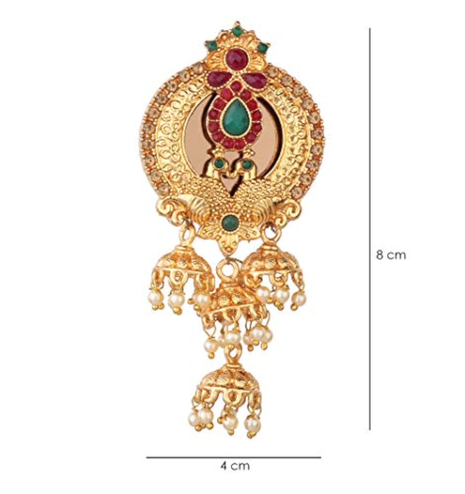 Gold-Plated Unisex Brooch Saree Pin, Handmade for Effortless Style